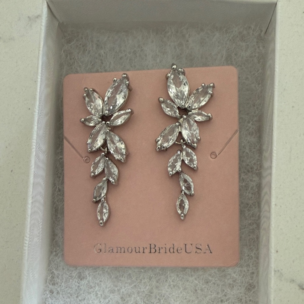 Silver Leaf Drop Earrings